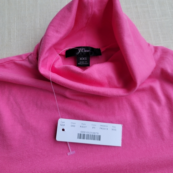 New! J Crew sz XXS XX-Small Tissue turtleneck in Intense Pink NWT K4227 - Picture 2 of 11